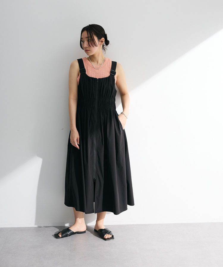 Green Parks「・SUGAR SPOON シャーリングジャンスカ」|ジャンパースカート|Black