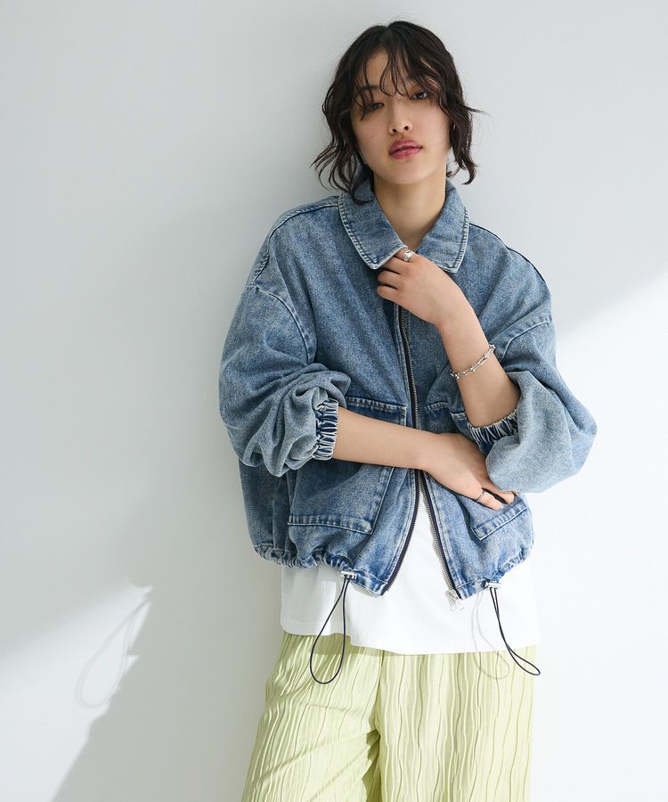 Green Parks「・ELENCARE DUE デニムステンカラーブルゾン」|ブルゾン・スタジャン|