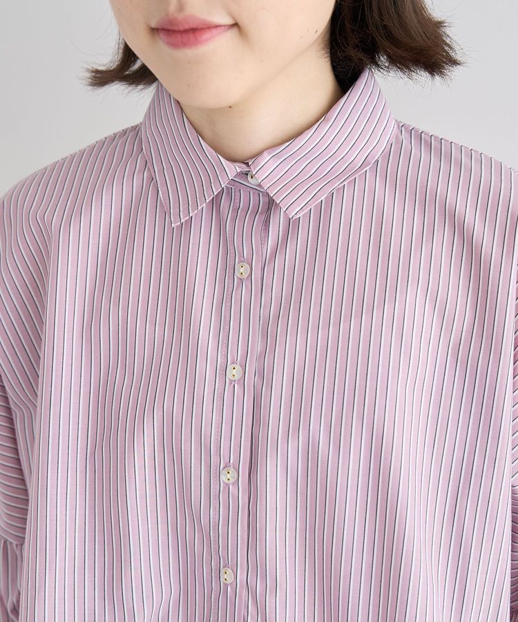 Green Parks「・ELENCARE DUE ストライプシャツチュニック」|シャツ・ブラウス|