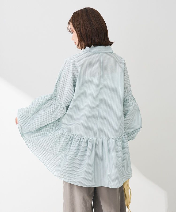 Green Parks「・ELENCARE DUE ストライプシャツチュニック」|シャツ・ブラウス|
