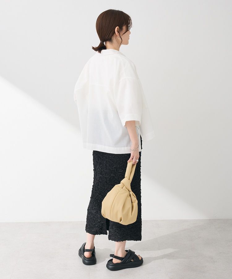 Green Parks「綿麻混５分袖ターンバックシャツ」|シャツ・ブラウス|