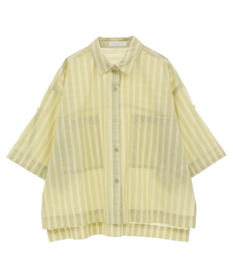 Green Parks「綿麻混５分袖ターンバックシャツ」|シャツ・ブラウス|