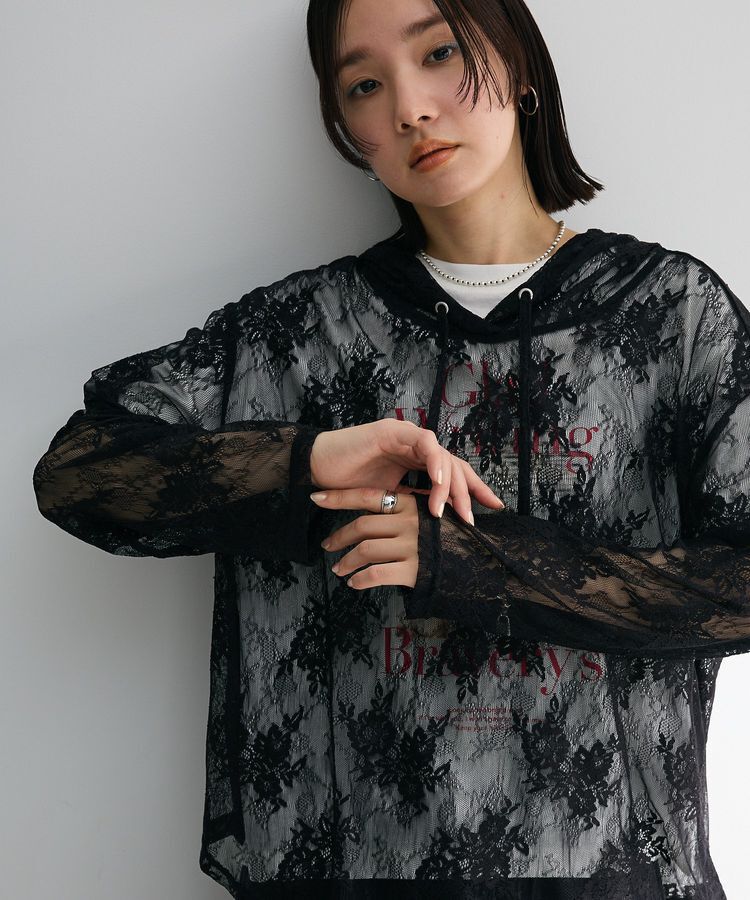 Green Parks「・SUGAR SPOON シアーレースフーディー」|スウェット・ジャージ|