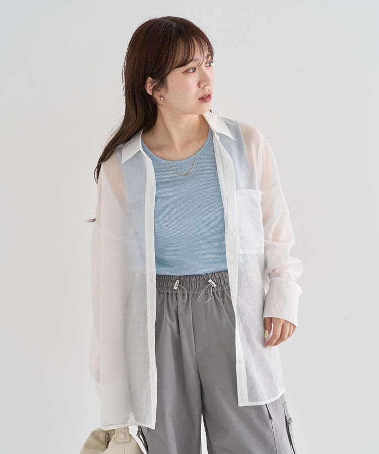 Green Parks「・ELENCARE DUE ラメシアー長袖シャツ」|シャツ・ブラウス|