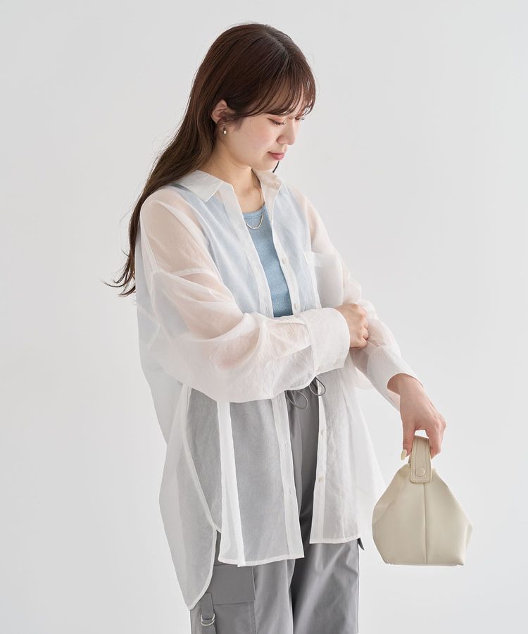 Green Parks「・ELENCARE DUE ラメシアー長袖シャツ」|シャツ・ブラウス|