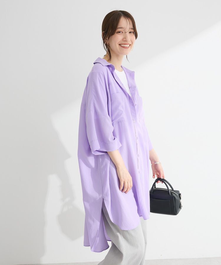 Green Parks「7分袖ミディ丈シャツワンピース」|ワンピース|