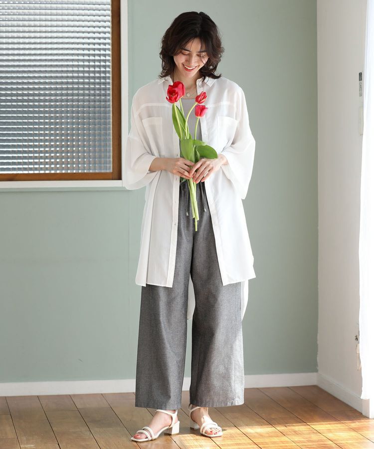 Green Parks「7分袖ミディ丈シャツワンピース」|ワンピース|