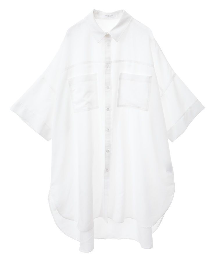 Green Parks「7分袖ミディ丈シャツワンピース」|ワンピース|