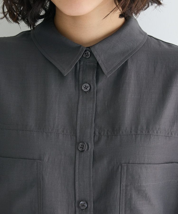 Green Parks「7分袖ミディ丈シャツワンピース」|ワンピース|