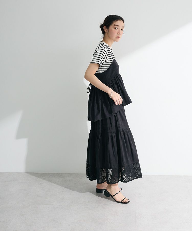 Green Parks「インド綿 ピンタックレースビスチェ」|キャミソール|