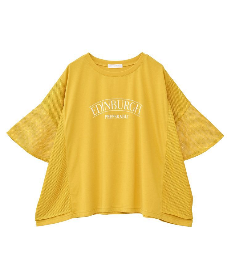 Green Parks「袖メッシュドッキングロゴプルオーバー」|Tシャツ・カットソー|