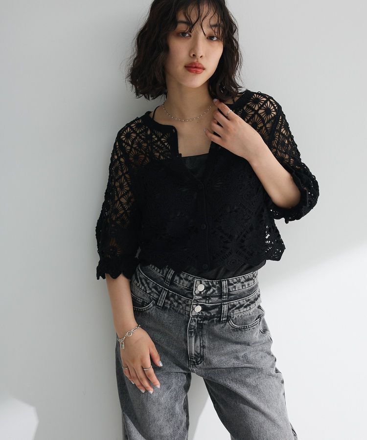 Green Parks「・SUGAR SPOON 2wayクロシェカーディガン」|カーディガン|