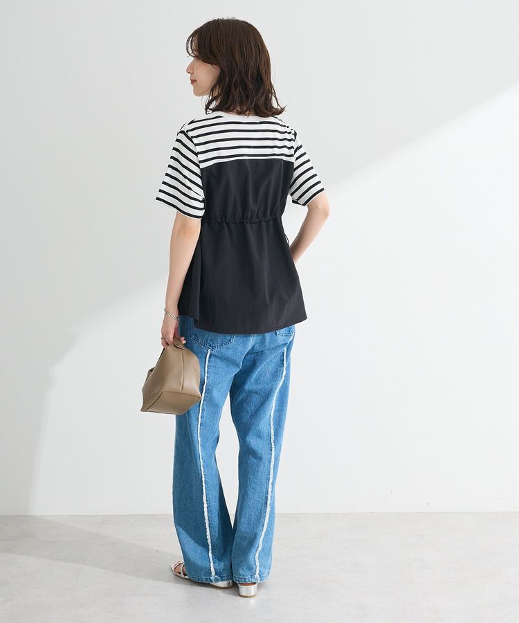 Green Parks「ビスチェドッキングドロスト5分袖プルオーバー」|Tシャツ・カットソー|