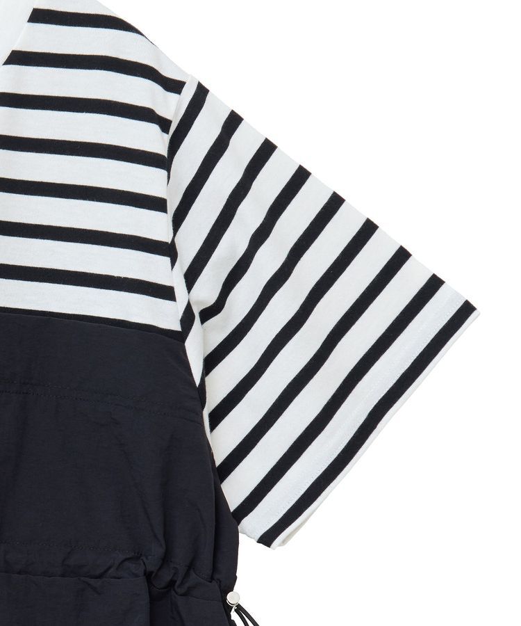 Green Parks「ビスチェドッキングドロスト5分袖プルオーバー」|Tシャツ・カットソー|