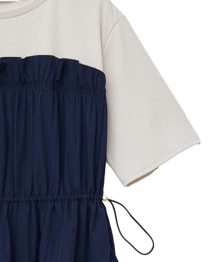 Green Parks「ラメリブペプラムドッキングワンピース」|ワンピース|