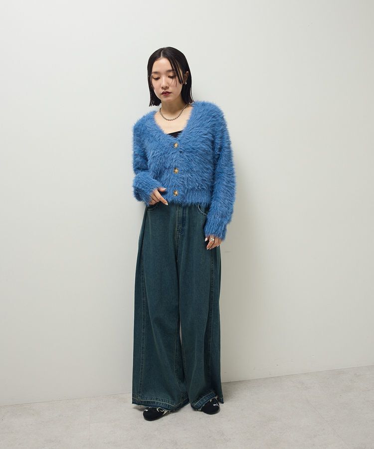 Green Parks「・Petit Fleur シャギーニットカーディガン」|カーディガン|