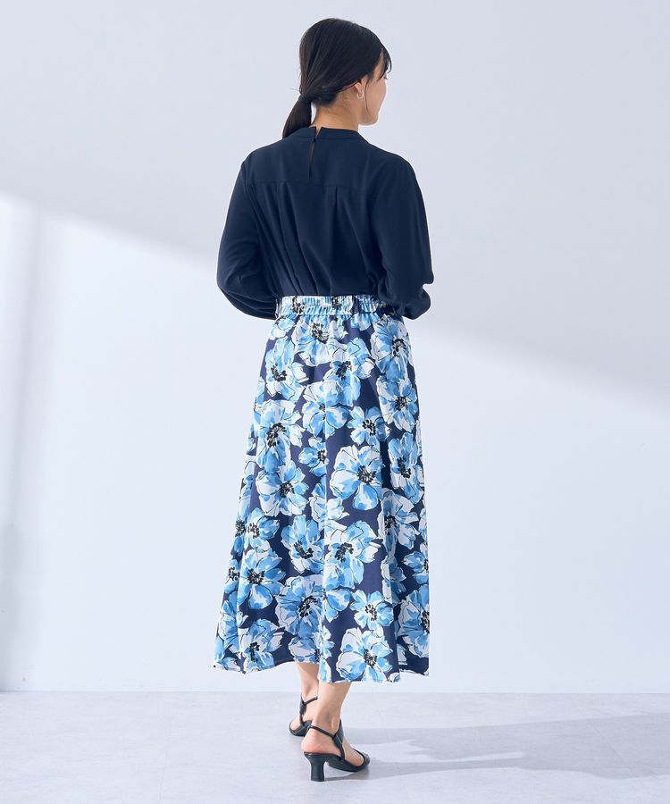 YECCA VECCA「大花柄フレアスカート」|フレア|