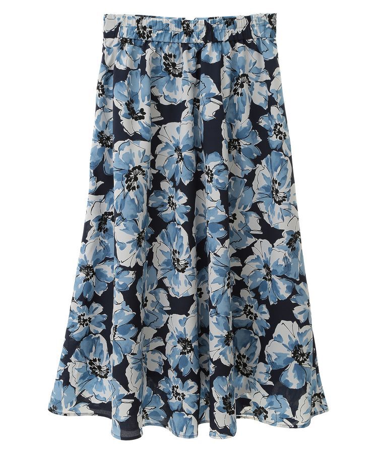 YECCA VECCA「大花柄フレアスカート」|フレア|