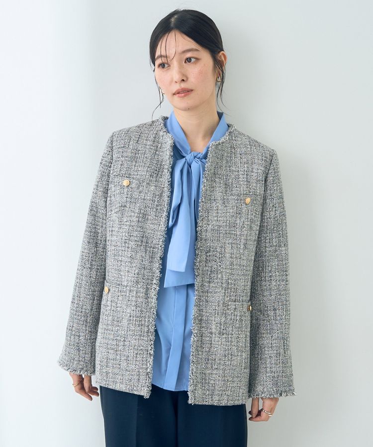 YECCA VECCA「金釦ツイードジャケット」|テーラードジャケット|