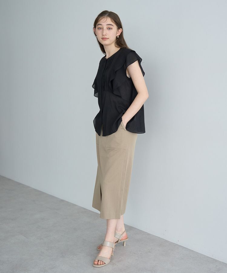 YECCA VECCA「ハイウエストナロースカート」|タイト|