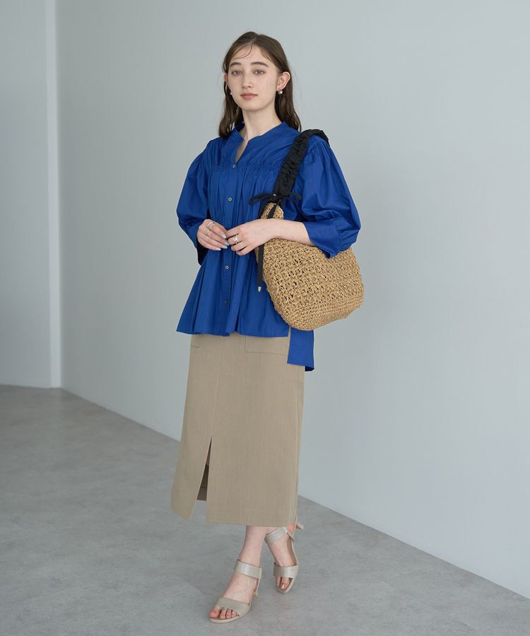 YECCA VECCA「ハイウエストナロースカート」|タイト|