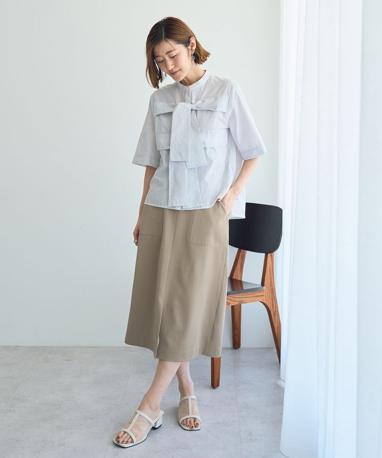 YECCA VECCA「ハイウエストナロースカート」|タイト|