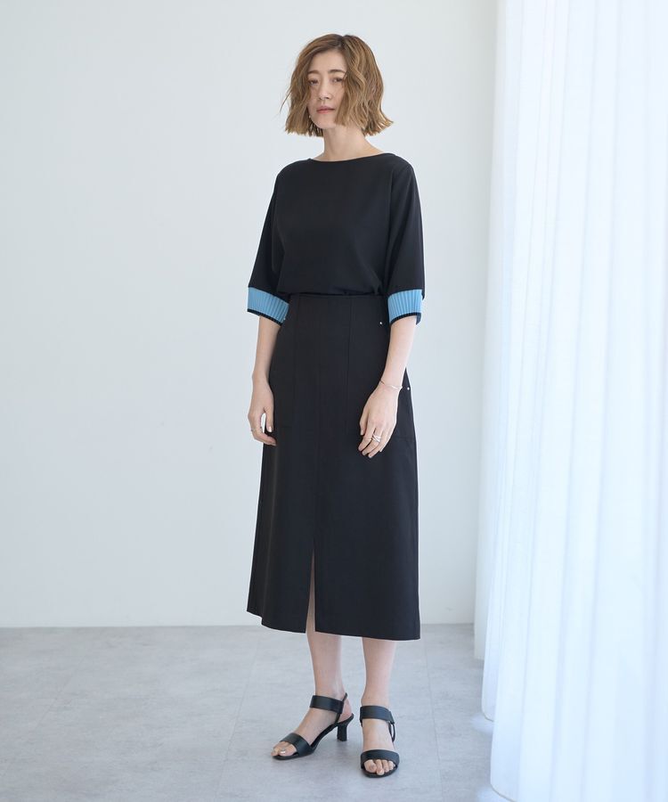 YECCA VECCA「ハイウエストナロースカート」|タイト|