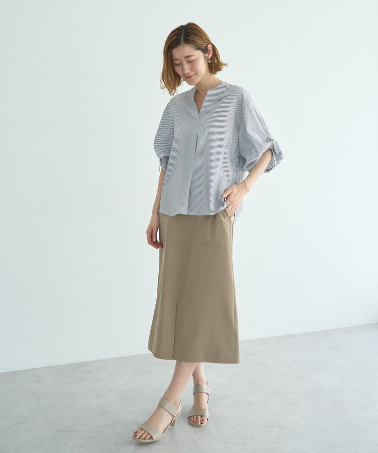 YECCA VECCA「ハイウエストナロースカート」|タイト|