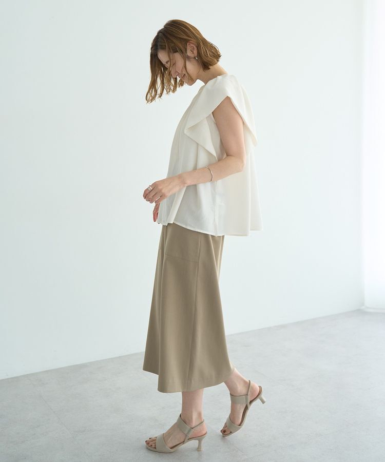 YECCA VECCA「ハイウエストナロースカート」|タイト|