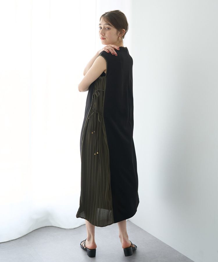 YECCA VECCA「プリーツMIX配色ワンピース」|ワンピース|