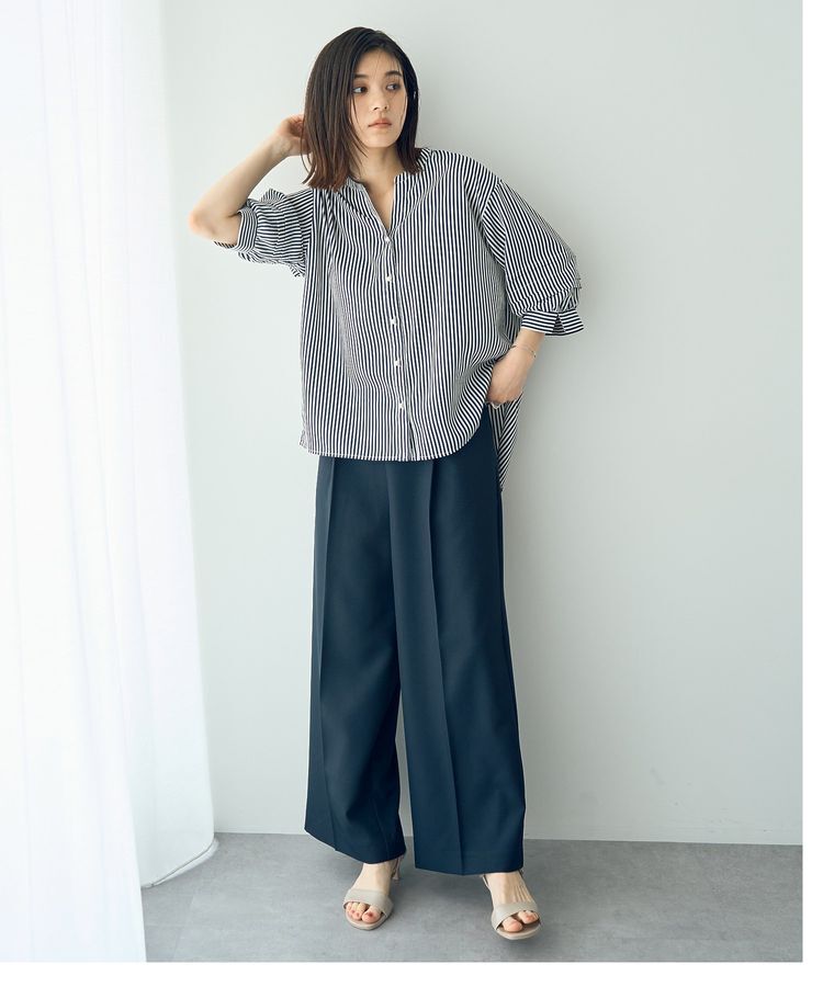 YECCA VECCA「2way裾アレンジパールボタンブラウス」|シャツ・ブラウス|