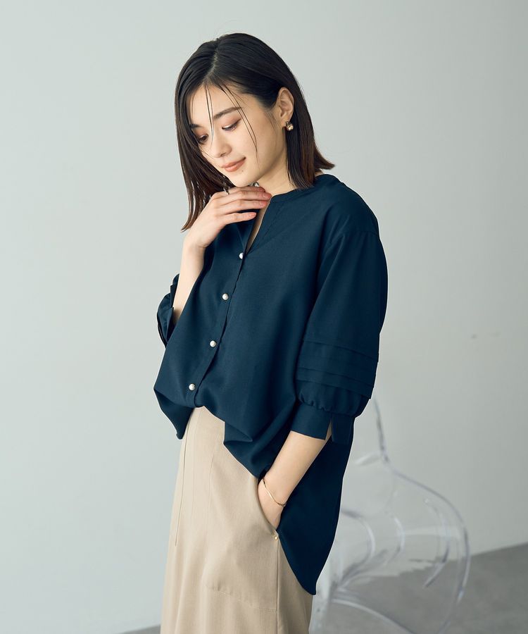 YECCA VECCA「2way裾アレンジパールボタンブラウス」|シャツ・ブラウス|