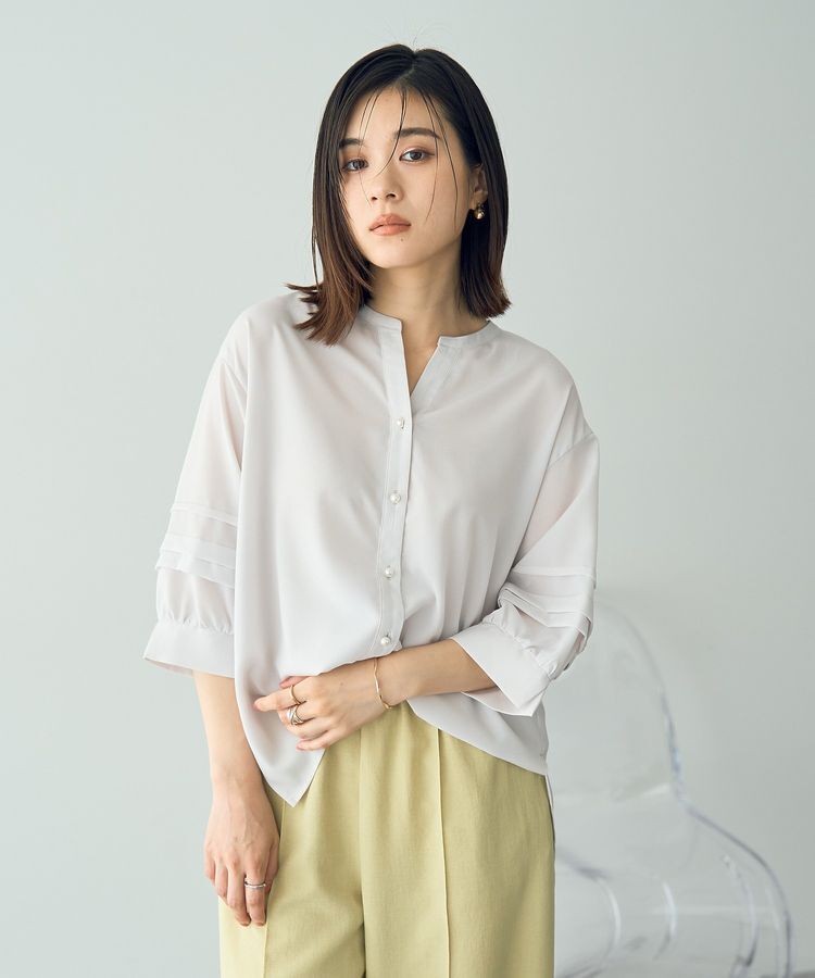 YECCA VECCA「2way裾アレンジパールボタンブラウス」|シャツ・ブラウス|