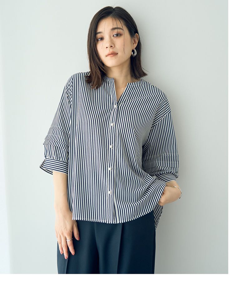 YECCA VECCA「2way裾アレンジパールボタンブラウス」|シャツ・ブラウス|