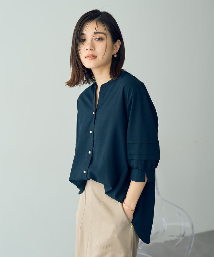 YECCA VECCA「2way裾アレンジパールボタンブラウス」|シャツ・ブラウス|