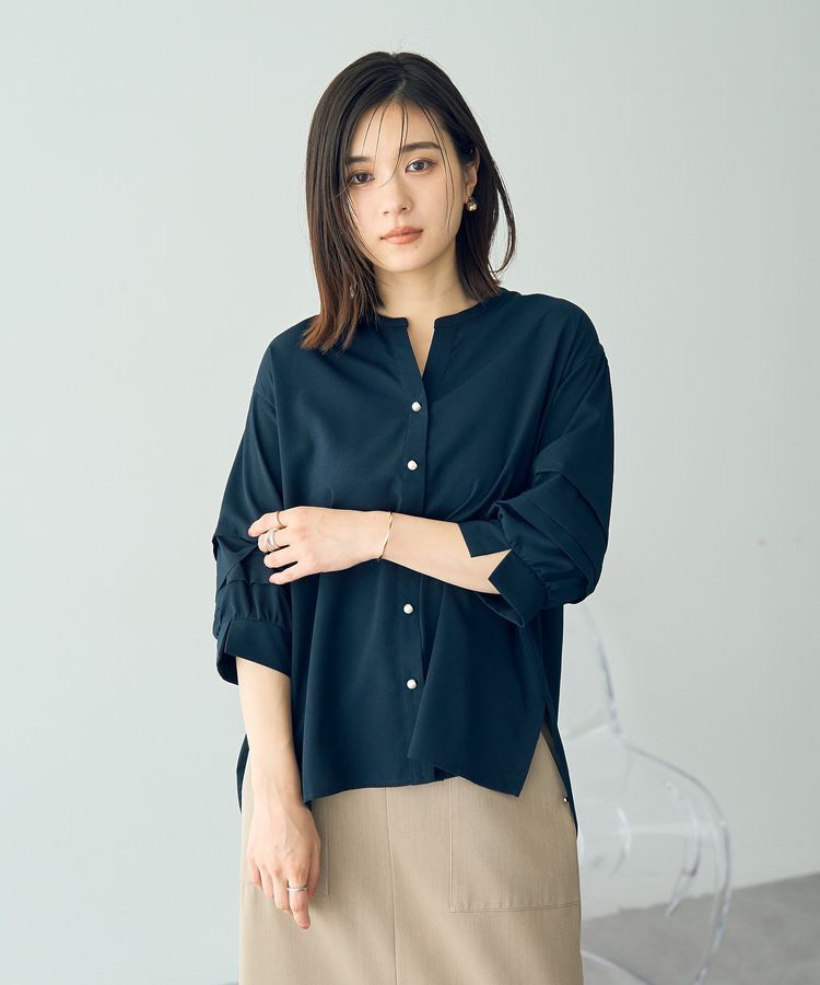 YECCA VECCA「2way裾アレンジパールボタンブラウス」|シャツ・ブラウス|