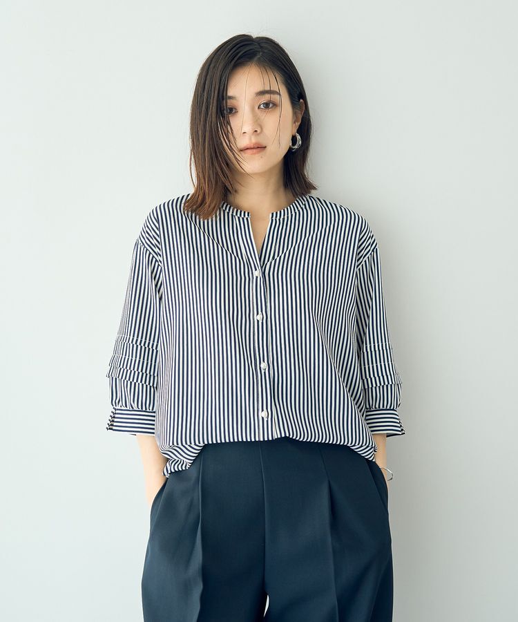 YECCA VECCA「2way裾アレンジパールボタンブラウス」|シャツ・ブラウス|