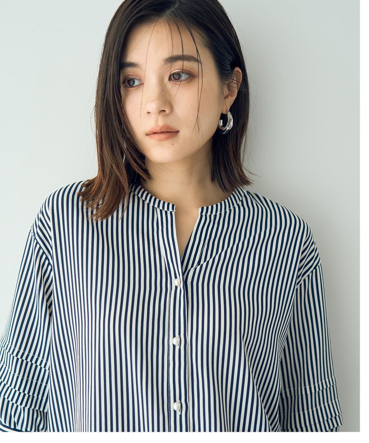 YECCA VECCA「2way裾アレンジパールボタンブラウス」|シャツ・ブラウス|