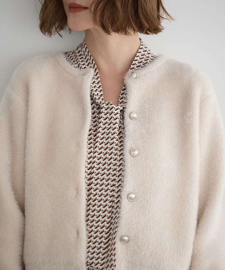 YECCA VECCA「金釦ジャケットライクニットカーディガン」|カーディガン|