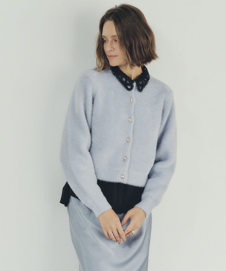 YECCA VECCA「金釦ジャケットライクニットカーディガン」|カーディガン|