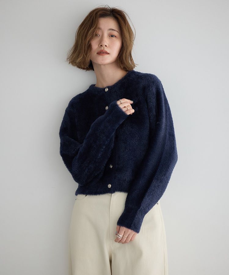 YECCA VECCA「金釦ジャケットライクニットカーディガン」|カーディガン|