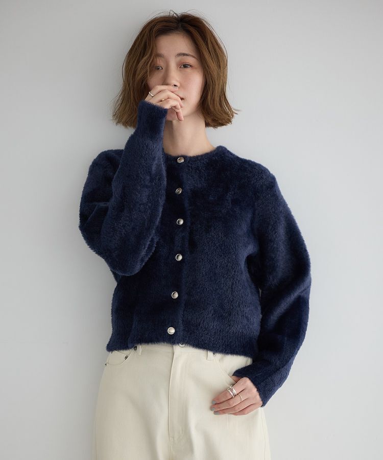YECCA VECCA「金釦ジャケットライクニットカーディガン」|カーディガン|