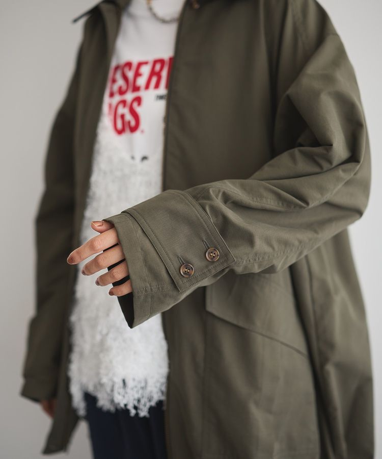 GARAGE OF GOOD CLOTHING「エコレザーカラーバルコート」|ステンカラーコート|