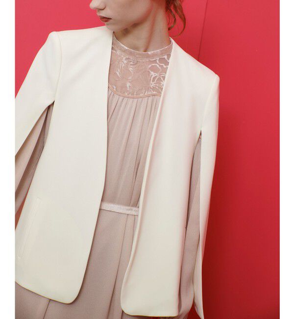 LOULOU WILLOUGHBY「【LOULOU WILLOUGHBY】◇リトルブラックケープジャケット」|ノーカラージャケット|