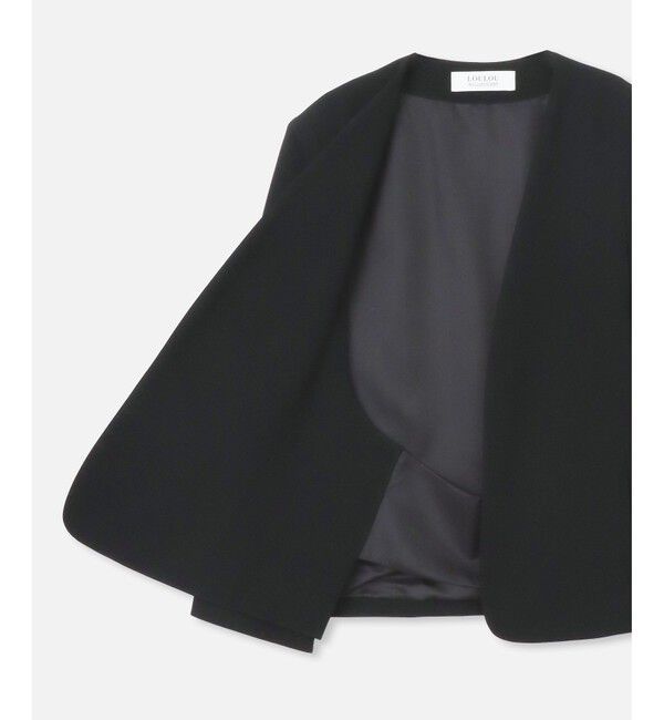 LOULOU WILLOUGHBY「【LOULOU WILLOUGHBY】◇リトルブラックケープジャケット」|ノーカラージャケット|