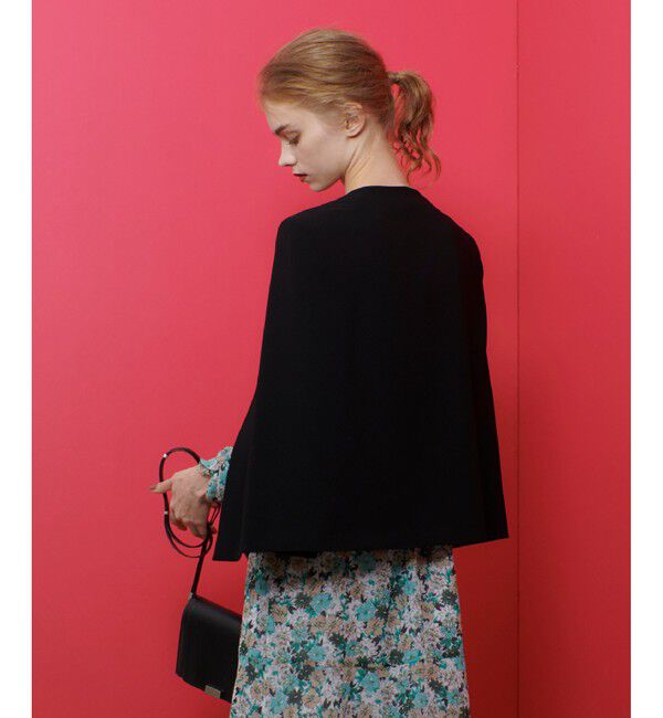 LOULOU WILLOUGHBY「【LOULOU WILLOUGHBY】◇リトルブラックケープジャケット」|ノーカラージャケット|