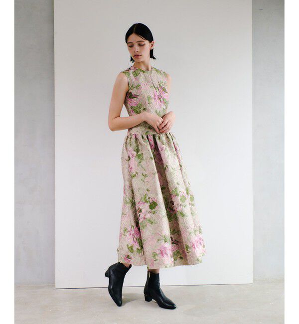 LOULOU WILLOUGHBY「【LOULOU WILLOUGHBY】BHARAT SILK ノースリワンピース」|ワンピース|ピンク