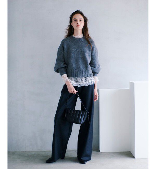 allureville「ウールカシミヤランタンスリーブプルオーバー」|ニット・セーター|