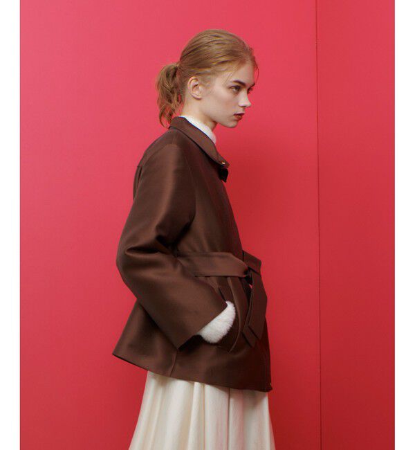 LOULOU WILLOUGHBY「【LOULOU WILLOUGHBY】シルキーダブルクロスブルゾン」|ブルゾン・スタジャン|