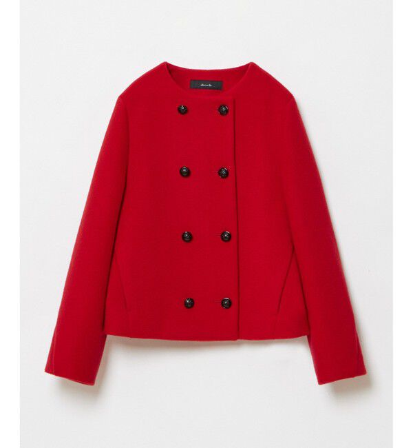 allureville「ショートビーバーノーカラージャケット」|ノーカラージャケット|